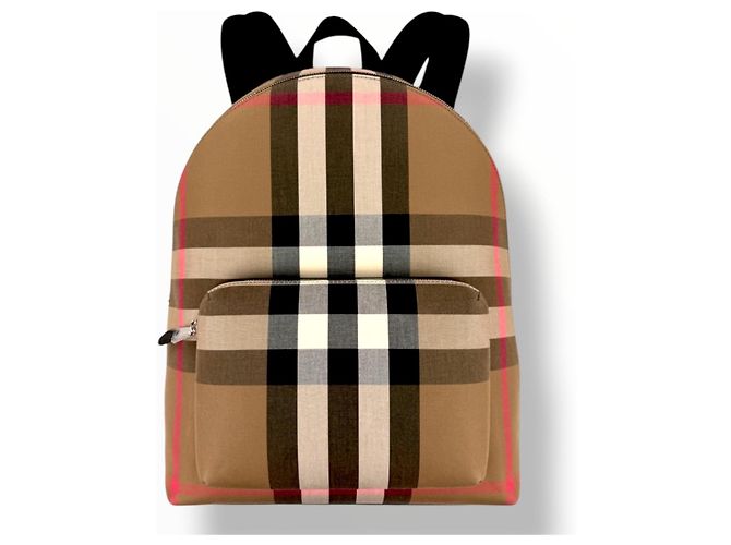Burberry Jeff Check Backpack Brown Black Pink White Beige