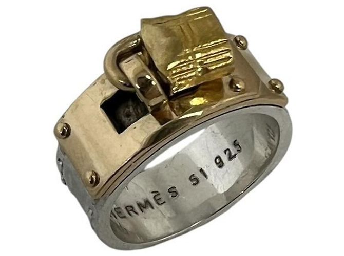 Hermès HERMES Vintage Kelly Ring Argento D'oro