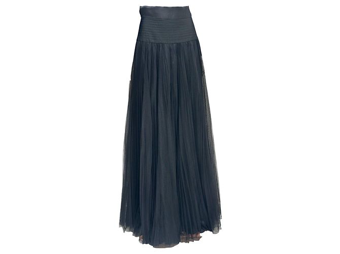 Christian Dior Falda maxi de tul plisado Dior Sz.38 de segunda mano