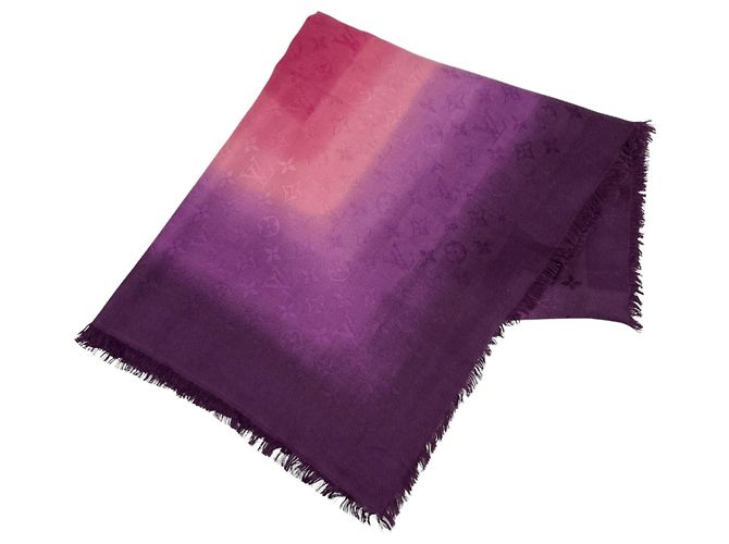 Louis Vuitton Monogram Shawl Pink Purple 