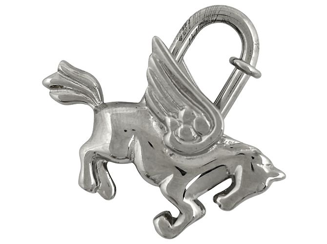 Hermès Colar com pingente Hermes Silver Pegasus Cadena Prata