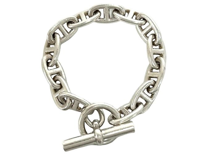 Hermès Bracciale Hermes Chaine d'Ancre GM con charm Argento 