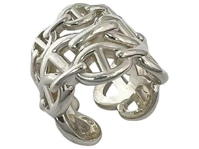 Hermès HERMES Chaine d'Ancre Enchainée GM Ring Silber 