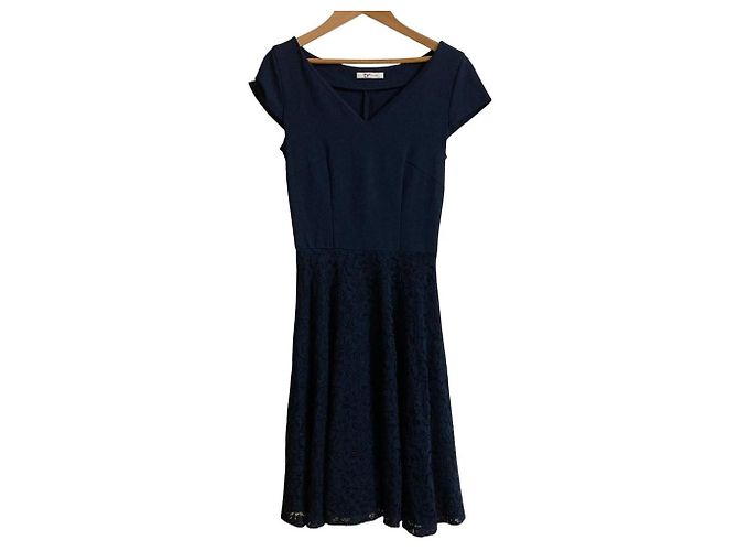 Autre Marque Vestido de renda DF STUDIO Diane von Furstenberg Azul Azul marinho