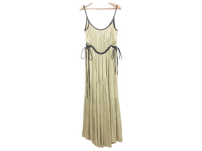 Autre Marque Diagram Gather Camisole Kleid Gelb