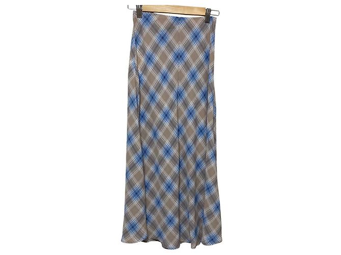 Autre Marque Gonna stretta a quadretti Mila Owen Blu Blu chiaro