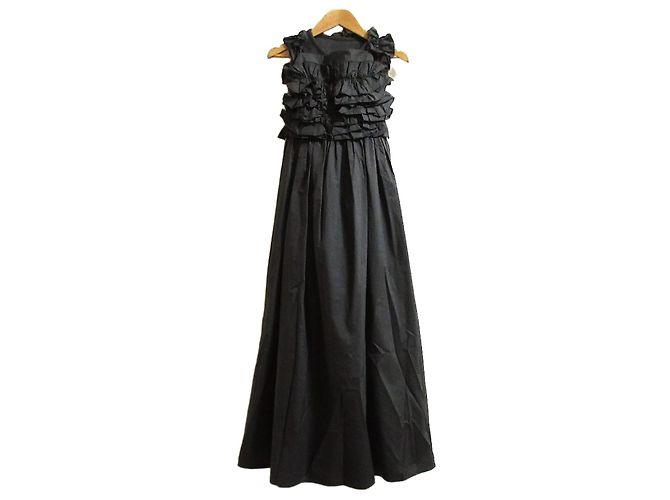Autre Marque Snidel Rüschen-Camisole-Kleid Set Braun Anthrazitgrau