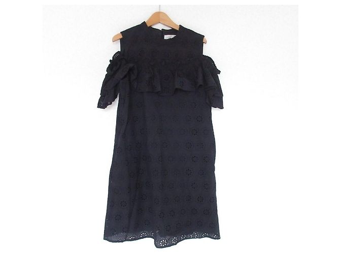 Autre Marque Vestido de Renda Bordada 31 Sons de mode Preto