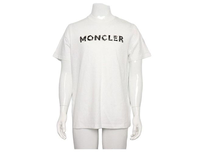 Moncler Baumwoll-T-Shirt mit Grafik-Logo für Herren Weiß