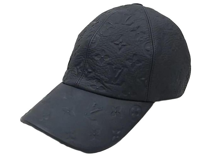 Louis Vuitton New Black Monogram Shadow Leather Cap