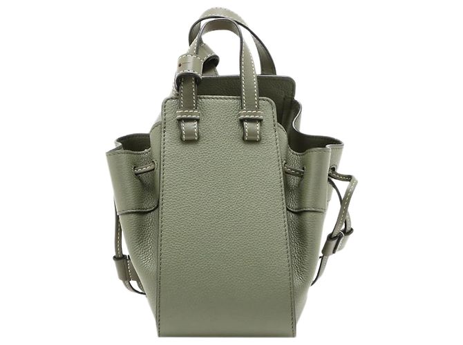 Loewe Mini mala 2way Hammock em couro Verde