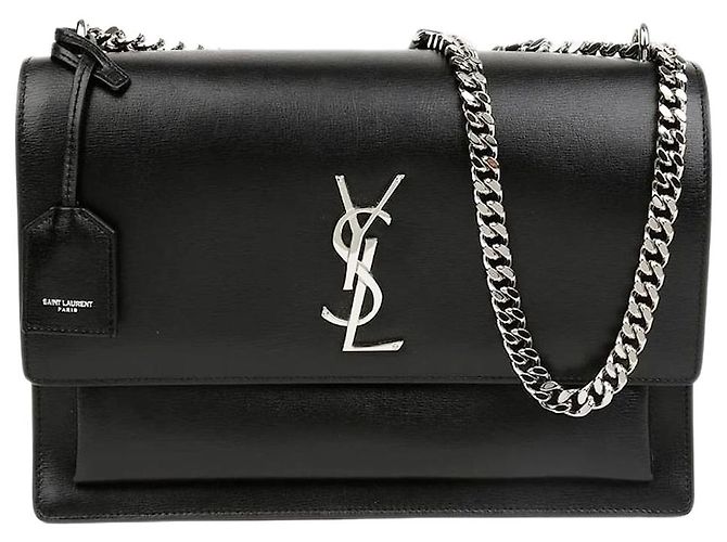 Saint Laurent Borsa Sunset in pelle nera Nero
