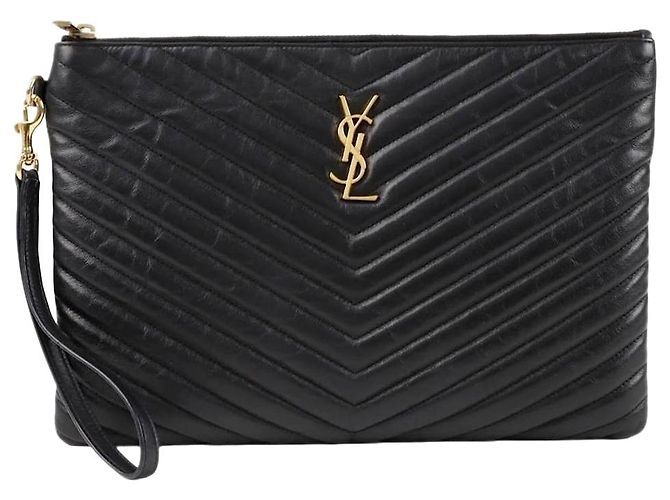 Saint Laurent Pouch per tablet Cassandre Matelassé nera Nero 