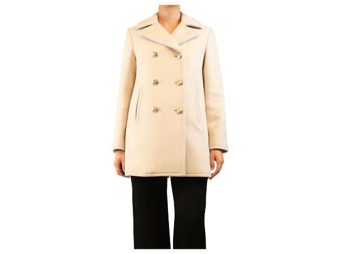 Nili Lotan Neutral double-breasted wool coat - size S