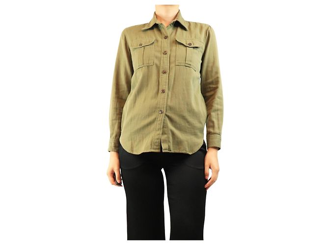 Isabel Marant Etoile Camisa de algodón verde - size UK 8
