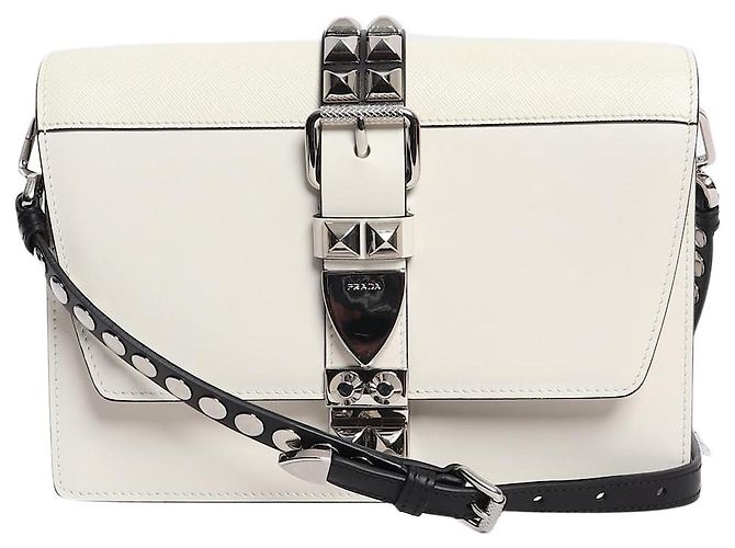 Prada Weiße Elektra Ledertasche