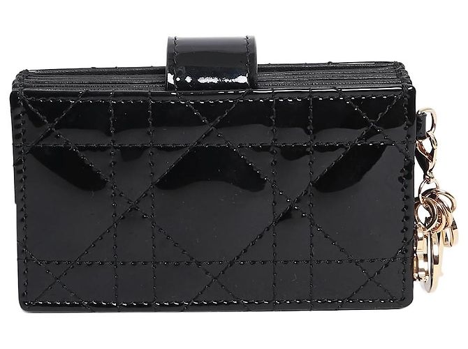 Black Lady Dior patent card holder