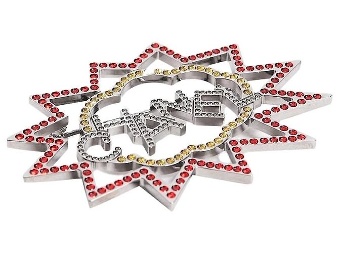 Chanel Pop-Art-Kristallbrosche in Silber