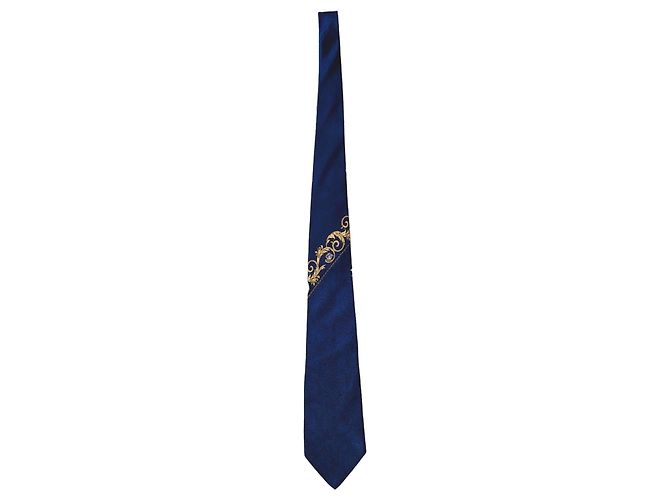 Medusa Cravatta in seta Versace Blu 