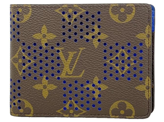 Louis Vuitton Monogram Portefeuille Multiple Wallet Brown Blue