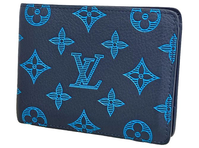 Louis Vuitton Monogram Shadow Bill Wallet Blue