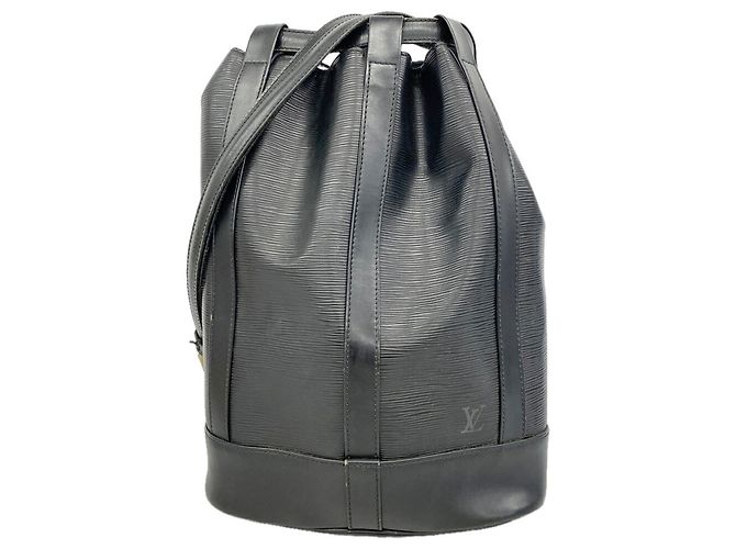 Bolsa de Ombro Louis Vuitton Epi Randonee PM Preto