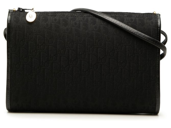 Borsa a tracolla Dior Black Diorissimo Trotter Canvas Nero