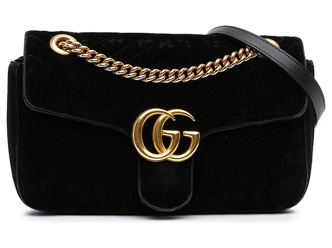 Borsa a tracolla Gucci GG Marmont Matelassé in velluto nero Medium