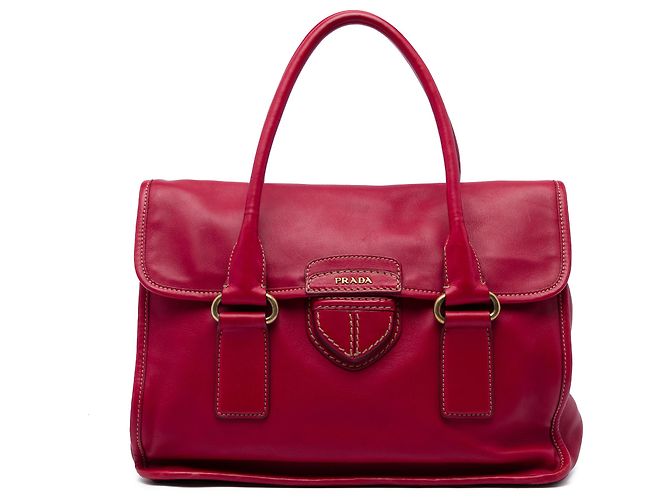 Bolsa Prada City em couro de bezerro vermelho