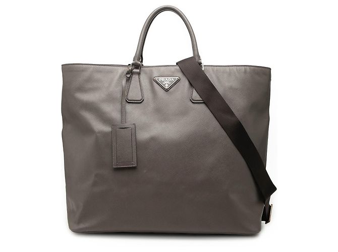 Sac Shopping Prada Large en Saffiano Marron Taupe