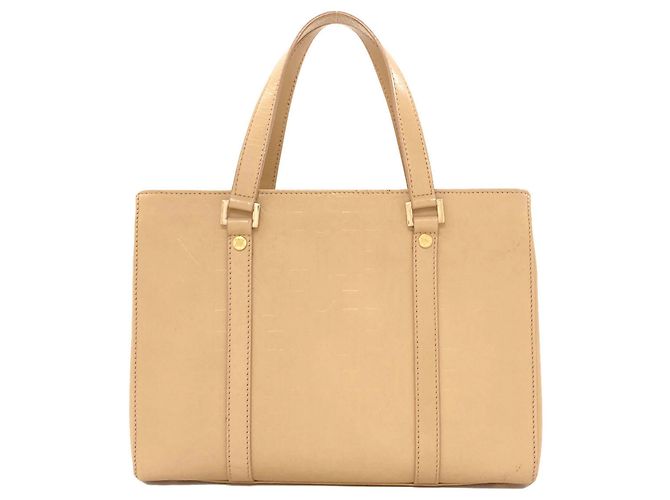 Céline Borsa Celine Logo in pelle beige