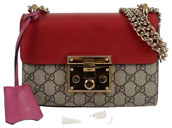 Padlock Gucci Borsa a tracolla e spalla con piccola catena e lucchetto Rosso