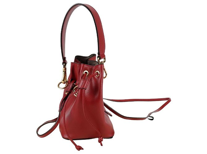 Fendi Borsa a secchiello mini Montrezzo da spalla Rosso