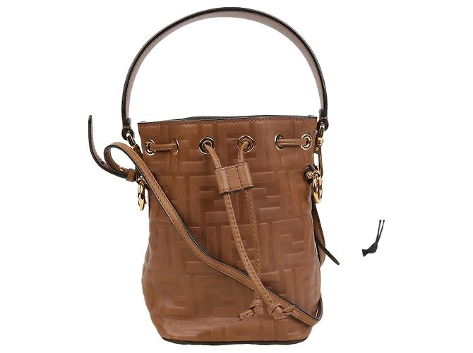 Fendi Borsa a secchiello mini Montreux da spalla Marrone