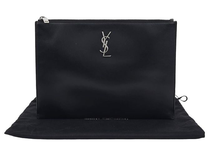 Saint Laurent Custodia per Tablet Monogram Nero 