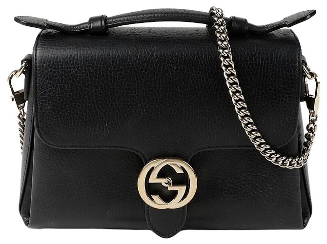 Gucci Borsa Tote a mano e a tracolla Interlocking Nero