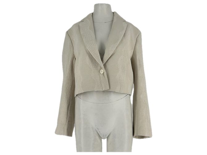 Autre Marque THE ODDER SIDE MARLOWE Jacke Beige Baumwolle