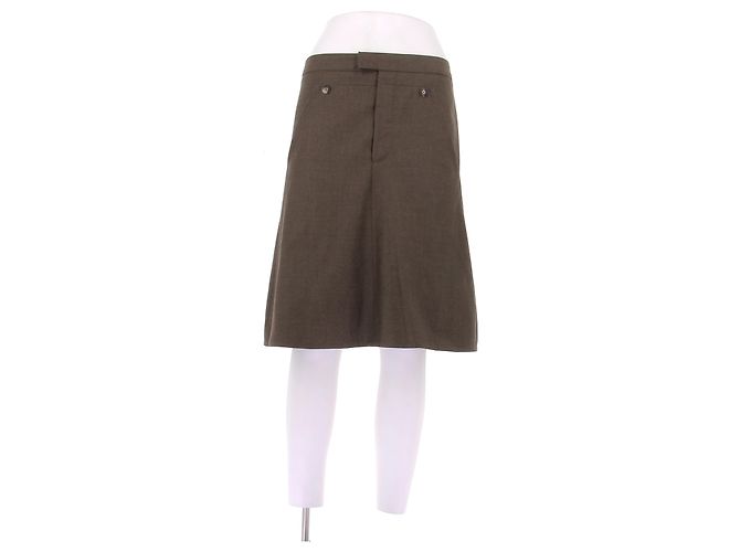Chloé Midirock aus Wolle Khaki