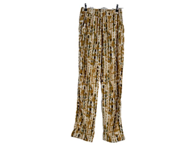 Autre Marque Gelbe gemusterte Hose
