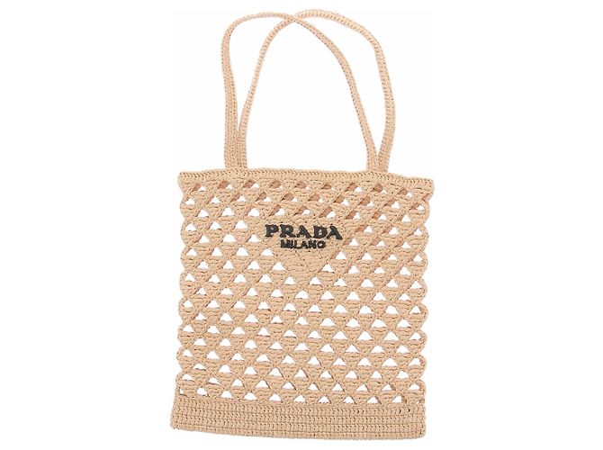 Prada Handtasche aus Korbgeflecht beige