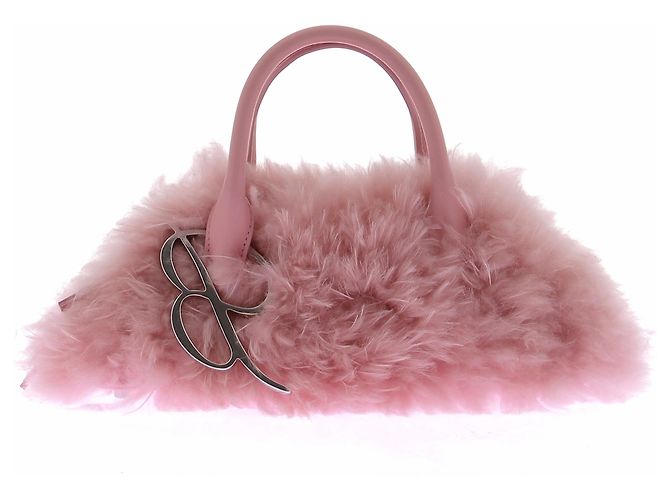 Bolsa de mão de pele rosa Blumarine