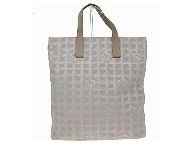 Borsa Tote Chanel Travel Line Nylon Medium Beige