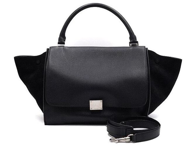 Céline Borsa Tote e Borsa a Tracolla Trapeze Nera Nero