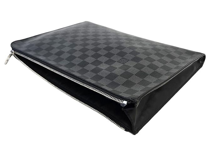 Louis Vuitton Damier Canvas Pochette GM Clutch Schwarz