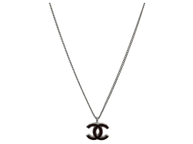 Collana Chanel CC Argento Marrone 