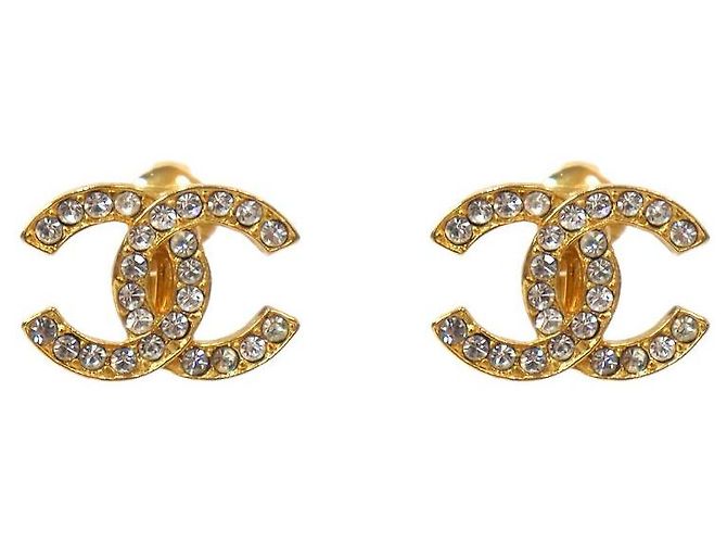 Chanel Boucles d'oreilles CC Cubic Or Doré