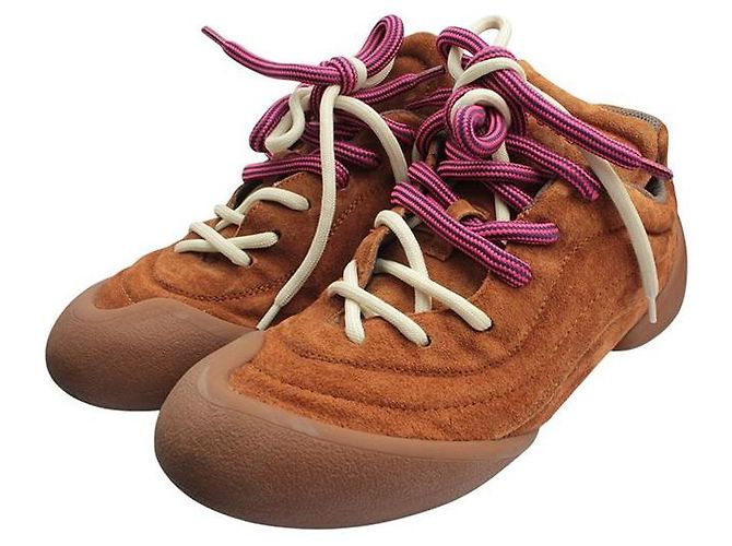 Alexander Mcqueen Baskets en daim camel pour homme Marron