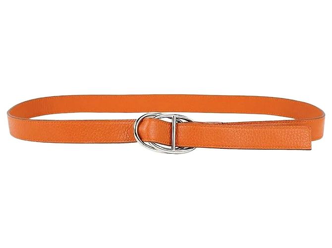 Hermès Wendegürtel 85 Orange Silber