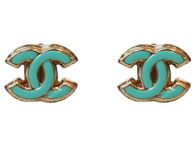 Orecchini Chanel Mint CC Oro Verde