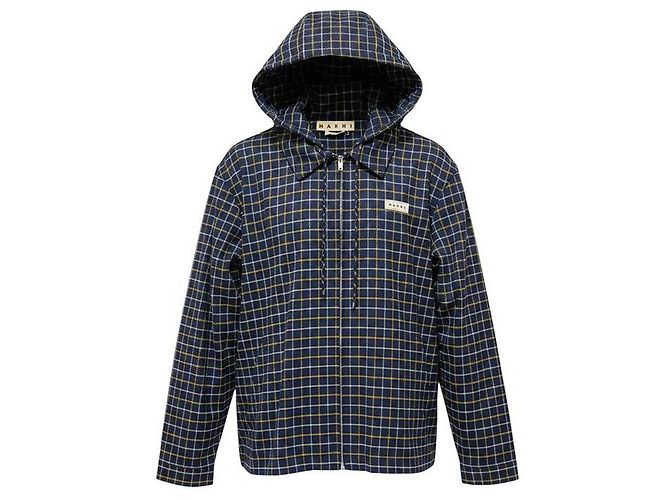 Marni Giacca con cappuccio e zip blu navy da uomo